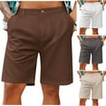 thumbnail image 1 of Under $15 Steals!Summer Fashion Plus Size Cargo Shorts for Men Casual Solid Color Linen Multi Pocket Button Straight, 1 of 6