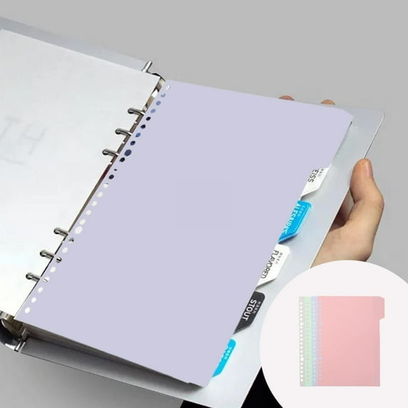 Under $2 Refill Paper, Multicolor Loose Leaf Paper, 4-Tab Pp Dividers for Binder - Write-On Tabs for A5, A4, Home, Office Use - Colorful, by Goohae