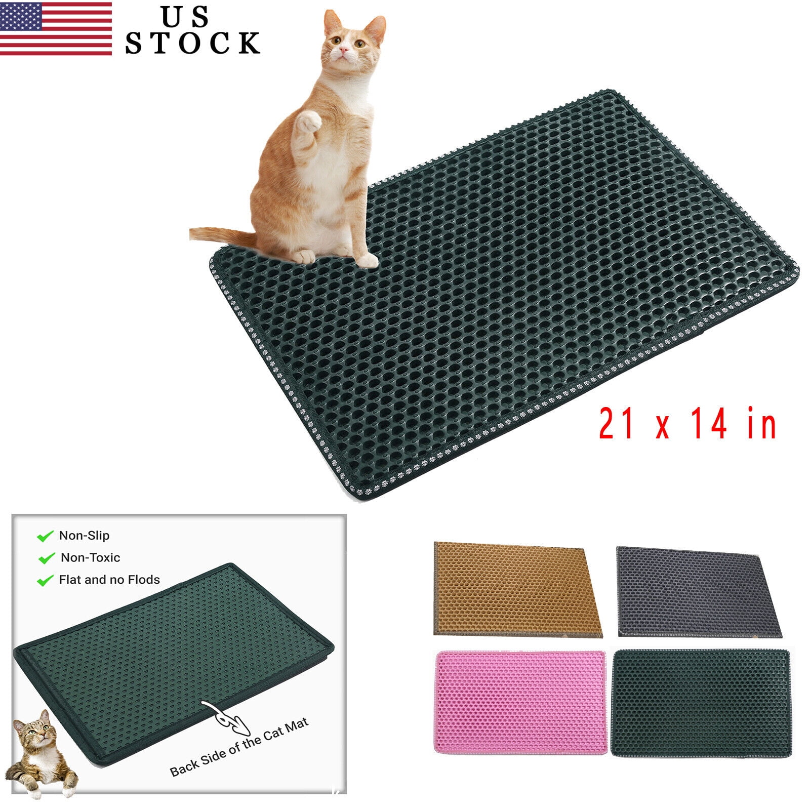 US in STOCK] Cat Litter Mat Kitty Litter Trapping Mat Honeycomb Doubl – KOL  PET
