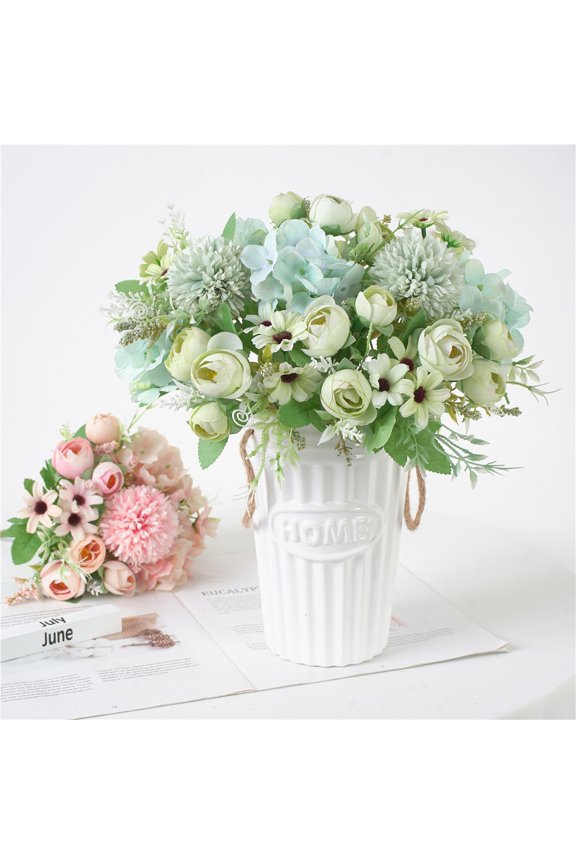 Under 25, Beautiful Artificial Silk Fake Flowers Wedding Valentines Bouquet Bridal Decor Holiday Wrapping | Plastic, Blue, MIANHT