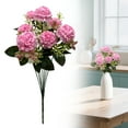 thumbnail image 1 of Under $3 Artificial Hydrangea Eucalyptus Spray 7-Fork Hydrangea Eucalyptus For Living Room Vase Filler,Plastic Pink (1Pc), 1 of 9