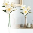 thumbnail image 1 of Under $3 Artificial Magnolia Stems 3-Stem Eva Magnolia For Living Room Vase Filler,Plastic White (3Pc), 1 of 4
