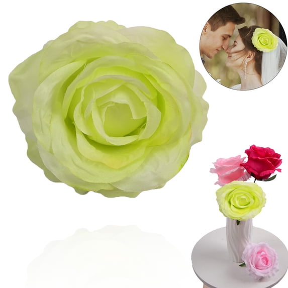Under $3 Artificial Rose Head Curly Anna Rose Head Cloth For Diy Wreath Craft Base Wedding Bouquet Accent (D) (1Pc)