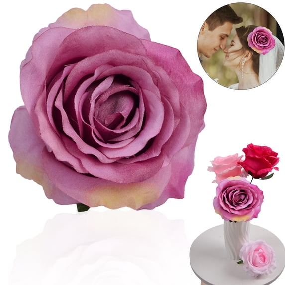 Under $3 Artificial Rose Head Curly Anna Rose Head For Diy Wreath Craft Base,Cloth (I) (1Pc)