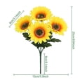 thumbnail image 1 of Under $3 Artificial Sunflower Stem 5-Head Sunflower Spray Plastic For Living Room Vase Filler Wedding Arch Arrangement (E) (1Pc), 1 of 4