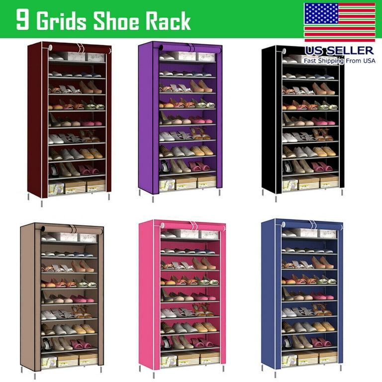 Freestanding Shoe Cabinet, 9-Tier 40-45 Pairs Shoe Storage RackBlack in  2023