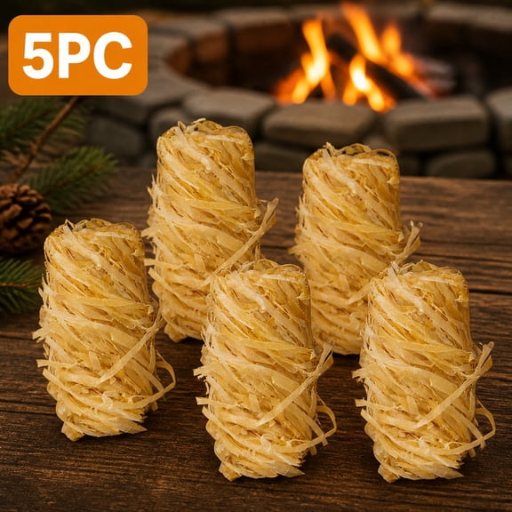 Under $4! 5PCS Fire Starters, Natural Wood Kindling Sticks for Fireplace, Wood Stove, Grill, BBQ, Campfire, Pellet Stove and Pizza Oven By Mifelio
