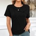 thumbnail image 1 of Dgankt Summer Tops for Women Women's Spring Solid Color Casual Short-sleeved T-shirt Top Short-sleeved Crew Neck Top/shirt, 1 of 9