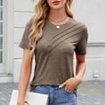 thumbnail image 1 of Dgankt Womens Summer Tops Women's New Short Sleeve Round Neck Solid Color Button Casual Fashion Blouse, 1 of 8