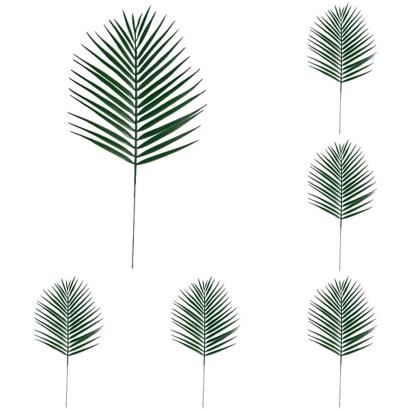 Under $5 Artificial Palm Leaf Stems Single Areca Palm Leaf Abs For Tropical Office Corner Hotel Lobby Arrangement Green (10Pc)