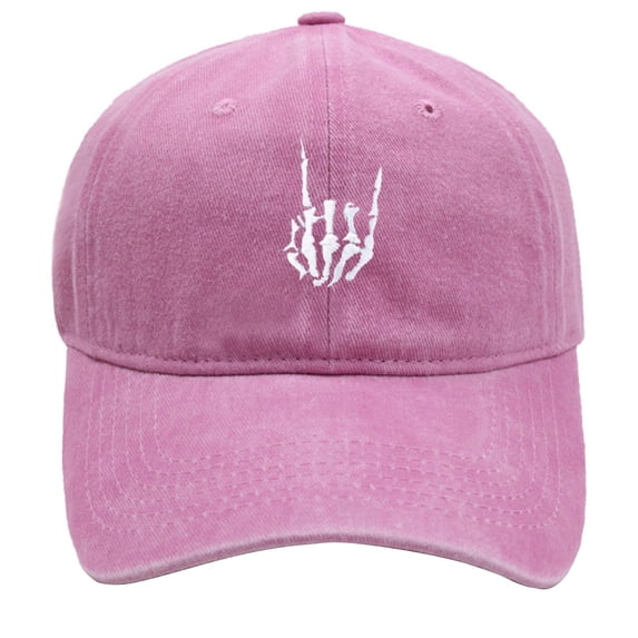 Under$5 Baseball Cap Unisex Retro Washed Baseball Cap Gothic Skeleton Claw Print Distressed Adjustable Hat Fashion Outdoor Sun Hat for Halloween Masquerade Gsakboxl