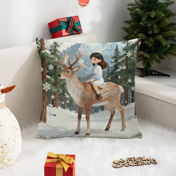Under $5 Christmas Throw Pillow Covers 18x18" Pillowcase Cover Christmas Cushion Cover Christmas Decor