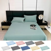 Under $5 Clearance! InsCrazy Bed Sheet, 100% Cotton Household Solid Color, Soft and breathable Bed Sheet Piece 66 x 96" deal from Walmart