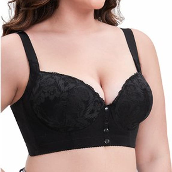 Rciityk Plus Size Bras for Older Women Wirefree Front Button Closure Full Coveragess Sleep Bras Comfortable Back Seamless Bras Gifts for Mom
