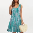 thumbnail image 1 of Rciityk Sundresses for Women Summer Crew Neck Tank Dress Beach Boho Mini Dresses Casual Loose Floral Printed Sleeveless Pockets Dress, Blue S, 1 of 5