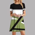 thumbnail image 1 of Rciityk Women's Casual Dresses Summer Short Sleeve T Shirt Mini Dress Casual Irregular Printed Round Neck Beach Vacation Dress, 1 of 6
