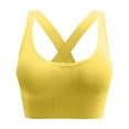 thumbnail image 1 of Rciityk Yellow Sports Bra for Women Padded Medium Support Criss Crosses Strappy Bras Seamless High Support Yoga Exercise Athletic Bras, 1 of 2