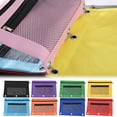 thumbnail image 1 of Under $5 Cute Pencil Pouch, Three Hole Cloth Pencil Case Double Layer Mesh Large Capacity Zipper, 1 of 3