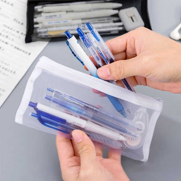 Under 5 Dollars! YZEGDCH Large Pencil Case, Zipper Pencil Pouch Bulk, Supply with Triangular Design for Adults