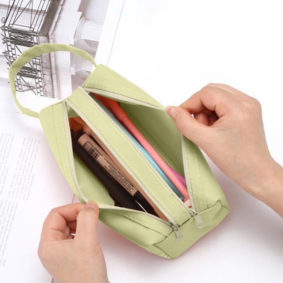 Under 5 Dollars! YZEGDCH Pencil Pouch Bulk, Lightweight & Spacious Pencil Bag Pouch Box Organizer, Aesthetic Supply with Triangular Design for Teens