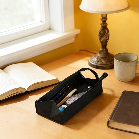 Under 5 Dollars! YZEGDCH Wide-Opening Pencil Pen Box, Large Storage Organizer Case for Stationery Supply with Triangular Design for Adults
