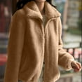 thumbnail image 1 of Under5 EGNMCR Womens Cropped Faux Fur Jackets Fleece Winter Coats Jacket Long Sleeve Open Front Fluffy Short Coats Warm Outerwear Fall Clothes Fall Winter, 1 of 9