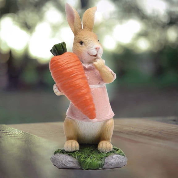 Under $5 Easter Table Decor Resin With Carrot Decoration New Easter Bunny And Eggs Colorful Table Top Decoration Resin Ornaments