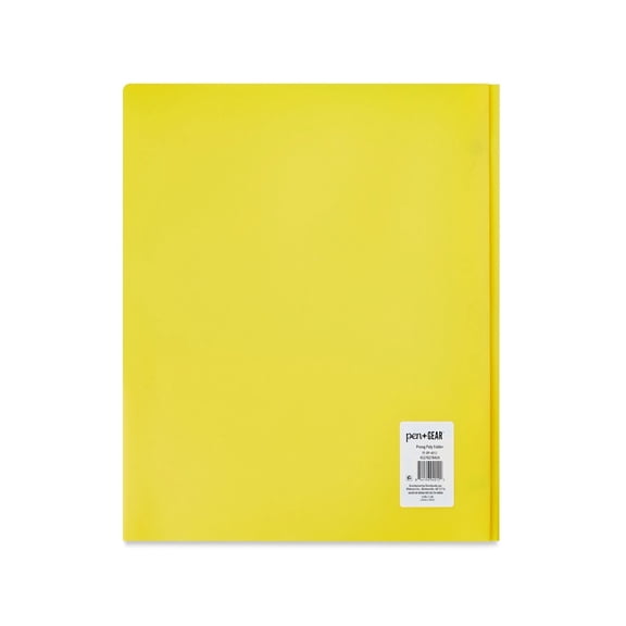 Under $5!Hyrbek Yellow Plastic 2-Pocket Folder with Prongs and Brads, Letter Size Folding clip
