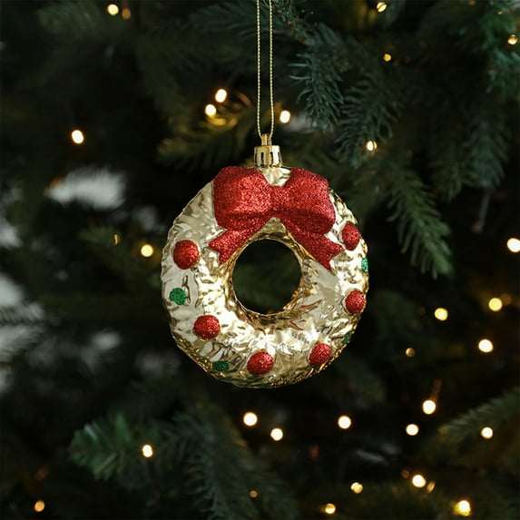 Under $5 InsCrazy Christmas Pendant Hanging Christmas Decorations, Plastic Christmas Ornaments for Indoor Christmas Tree Home Decor