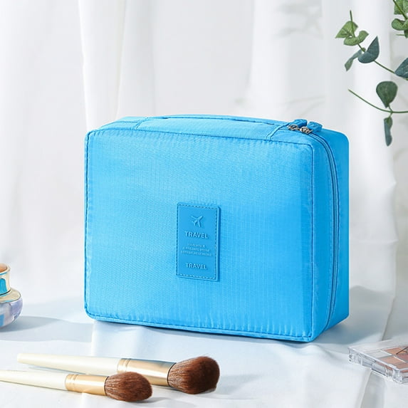 Under $5 InsCrazy Handheld Makeup Bag for Travel, Large Capacity Waterproof Cosmetic Bag Toiletry Bag with Zipper