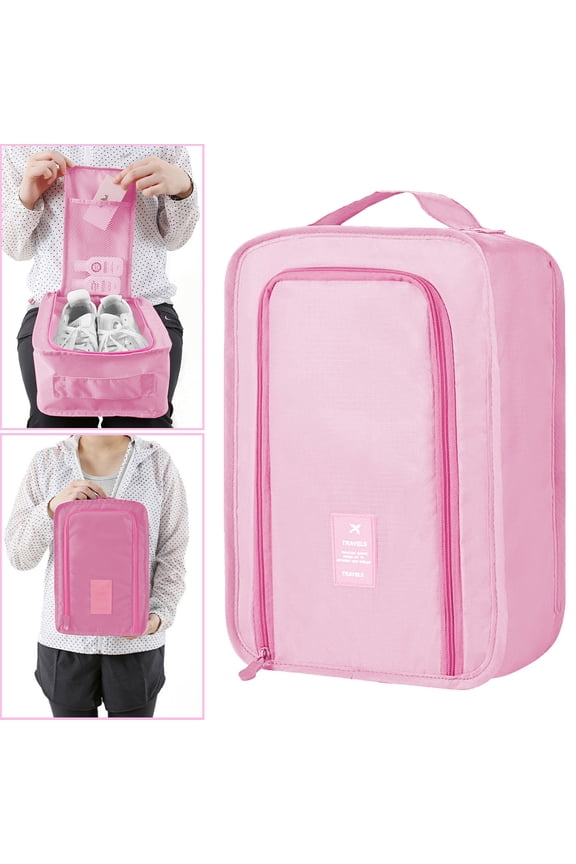 Under $5! InsCrazy Shoe Bag for Travel, Shoes Pouch with Zipper for Packing Storage Box Portable Shoes Foldable Storage Bag Handbag Shoe Organizer
