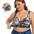 thumbnail image 1 of Under $5 No Underwire Bras for Women Plus Size Women Leopard-Print Front Buckles Underwear No Steel Close Bra(Black,48F), 1 of 7
