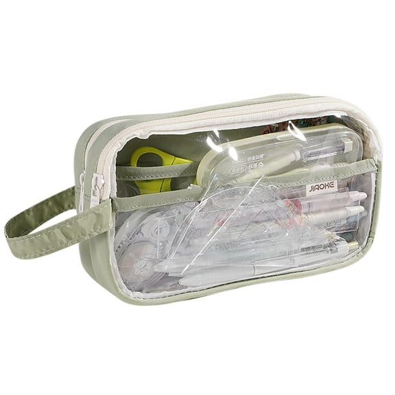 Under $5 Pen Bag, Transparent Pencil Bag Handheld Middle Stationery Box High Color Value Ins Large Capacity Stationery Bag