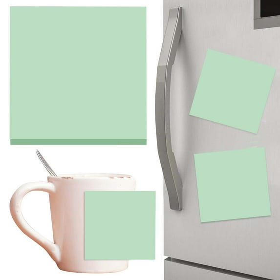 Under $5 Super Sticky Notes, Super Sticky Notes, 4-Pack Bright Color Memo Pads for Office & Reminders, Strong Adhesive Sticky Notes, Green, by Goohae