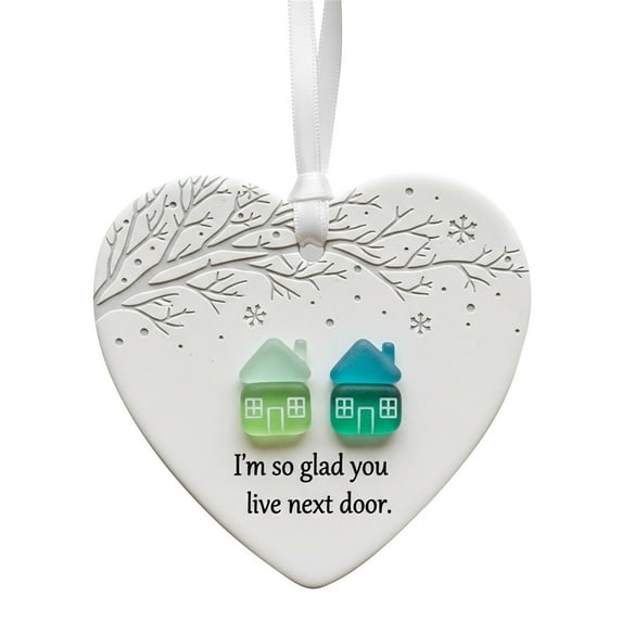 Under 5 Vggrvlo Heart Shaped Sea Glass Decor Christmas Tree Decorations Crafted by Hand