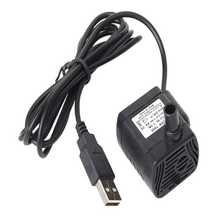 Under $5 Water Pump, Black Aquarium Pump, Usb-Powered Submersible Water Pump, 3.5-9V, for Aquarium, Fountain, Mini Pond, by Goohae