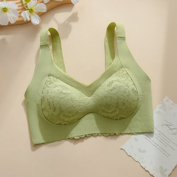 Under $5 Wirefree Bra Xunlbb Plus Size Women Seamless Sports Bra Wirefree Yoga Bra With Removable Pads(Green,M)