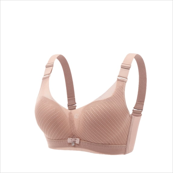Under $5 Women Bra Plus Size Women's Lace Seamless Without Steel Ring Gathering Beautiful Back Sports Bra Sports Bra(Khaki,XL)
