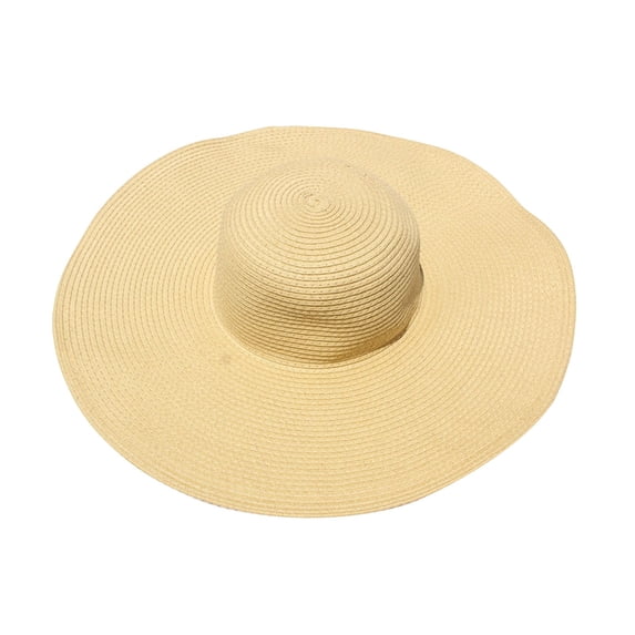 Under$8 Hats For Women Women Solid Color Straw Sun Hat Packable Rollable Wide Soft Brim Beach Hat Elegant Summer Hat for Outdoor Vacation Gsakboxl