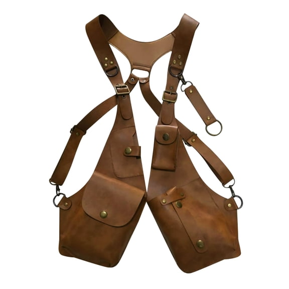 Under-Arm Carry Pouch, 21"-25" Adjustable Over-Shoulder Sling, Grain Material with Metal Detail, Double Strap with Elastic Buckle, Ideal for Commute Outdoor Event Daily Wear