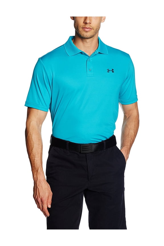 Men's Training Shirt Turquoise Polyester Size Small Loose Fit 4-Way Stretch