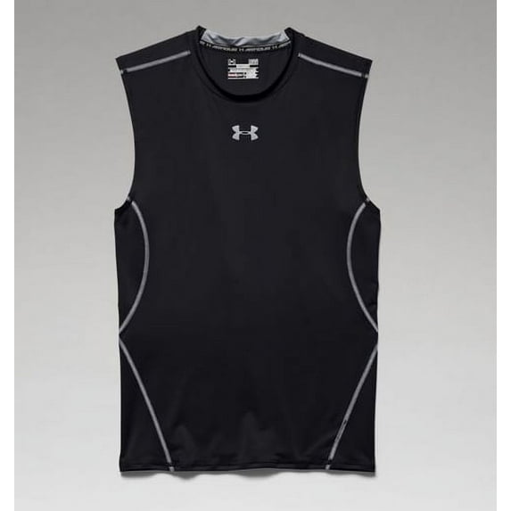 Under Armour 1257469 Men's Black UA HeatGear Sleeveless Compression Shirt - 2XL
