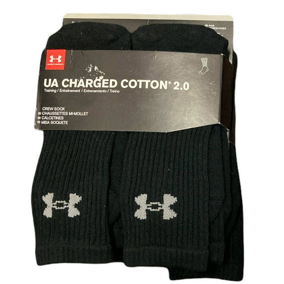 Under Armour Men's UA Charged Cotton Crew Socks 6 Pack Size 7-15