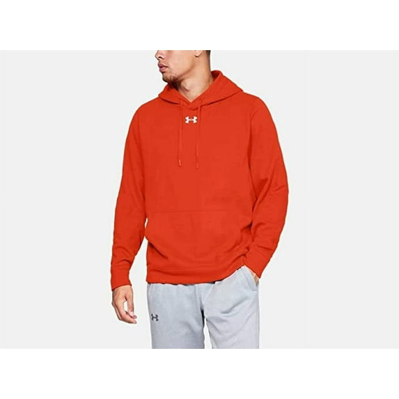 Under Armour 1300123-860: Men's Hustle Dark Orange/White Fleece Hoodie