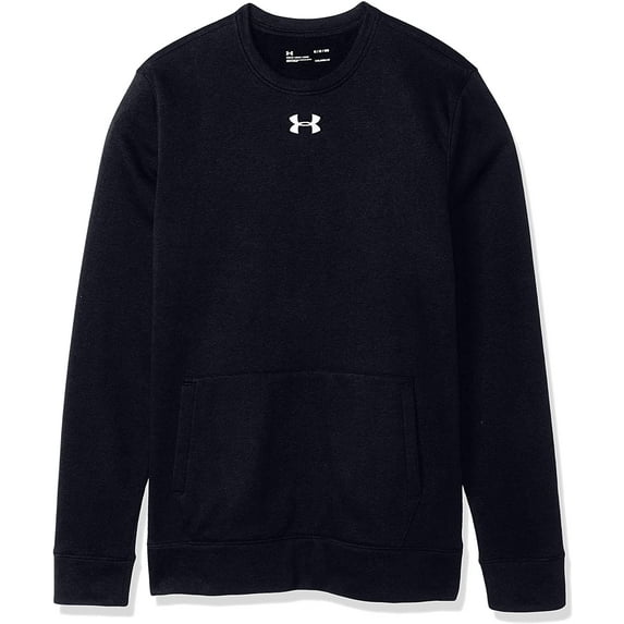 Under Armour 1302159 Men's Hustle Fleece Crewneck Sweatshirt - Black White