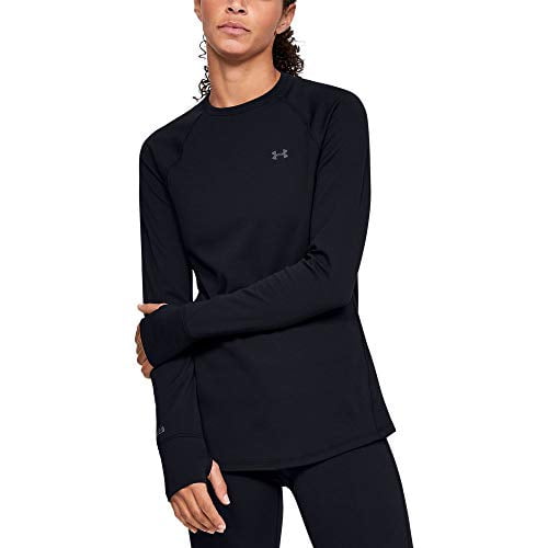 Under Armour 1343321001XS Base 2.0 Womens XS Black Baselayer Crew L/S Shirt