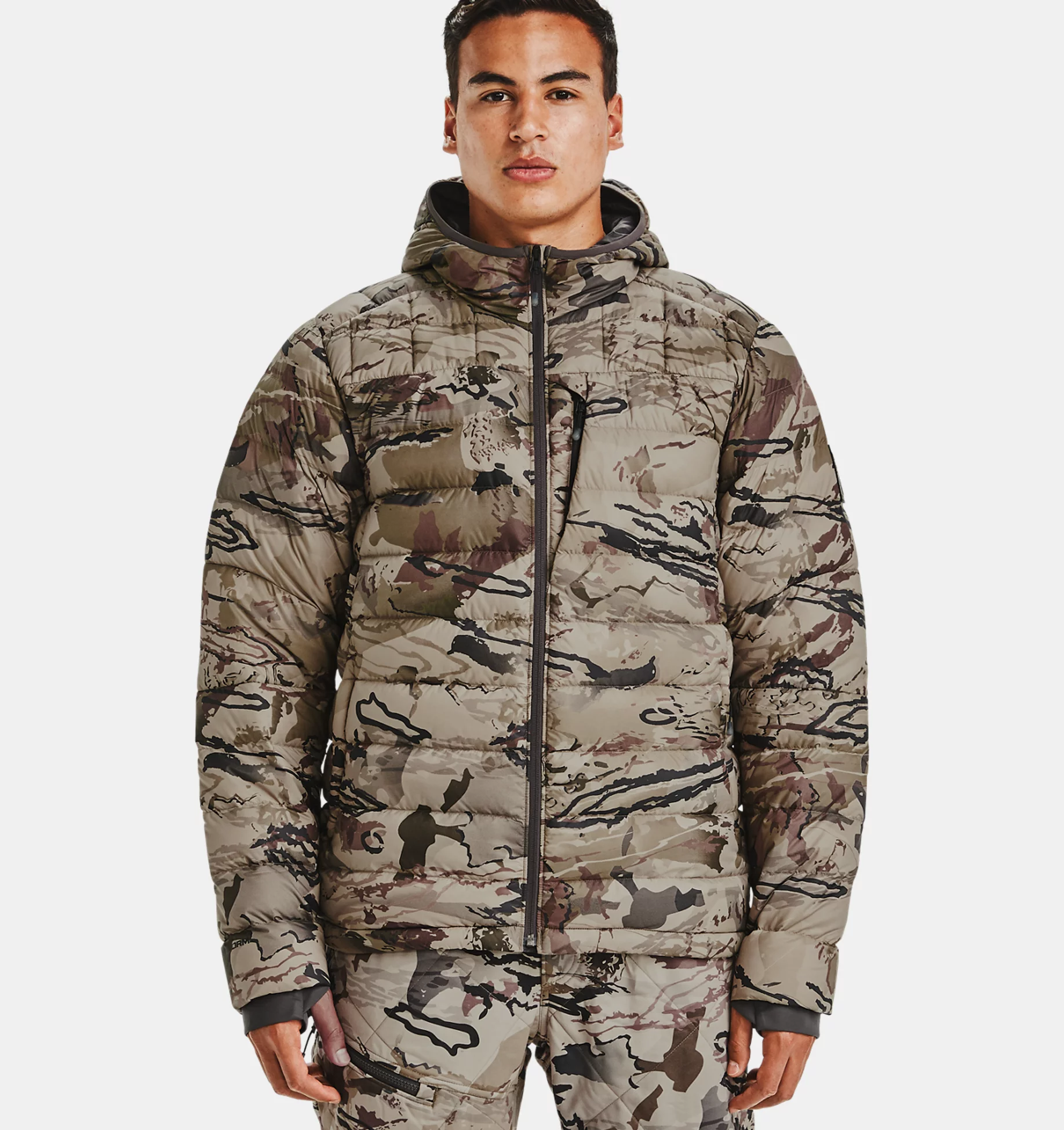 Under Armour 1355327 999 Ridge Reaper Down Long Sleeve Hoodie for Men UA Barren Camo 3XL Walmart