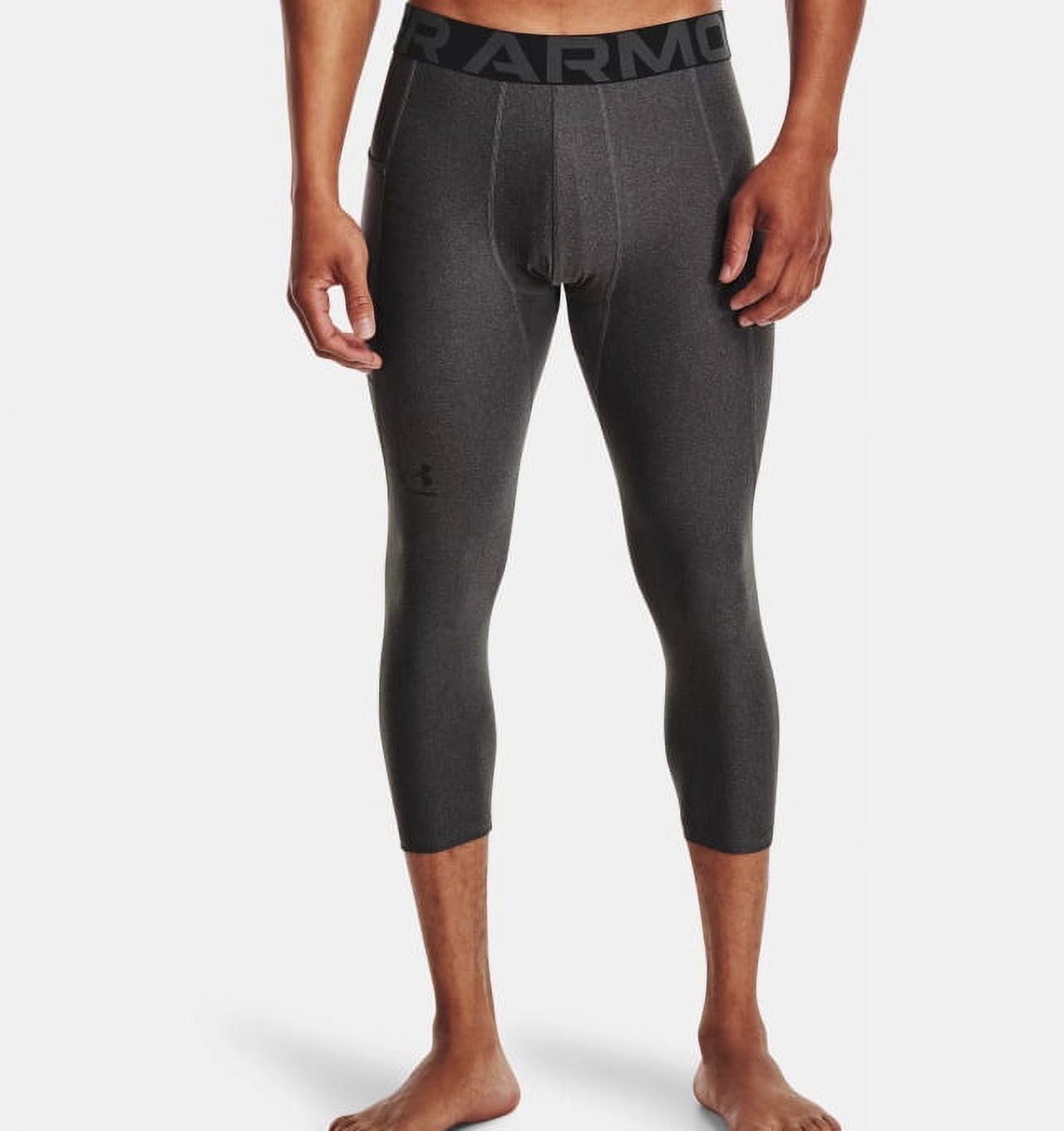 Under Armour 1361588-090-MD HeatGear Armour Mens Carbon Heather MD 3/4  Leggings | Tights