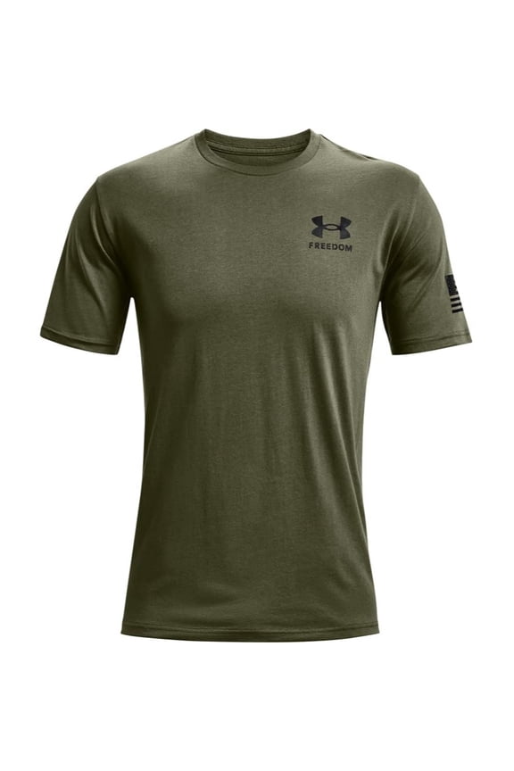 1370810391LG New Freedom Flag Marine OD Green Size LG Mens T-Shirt