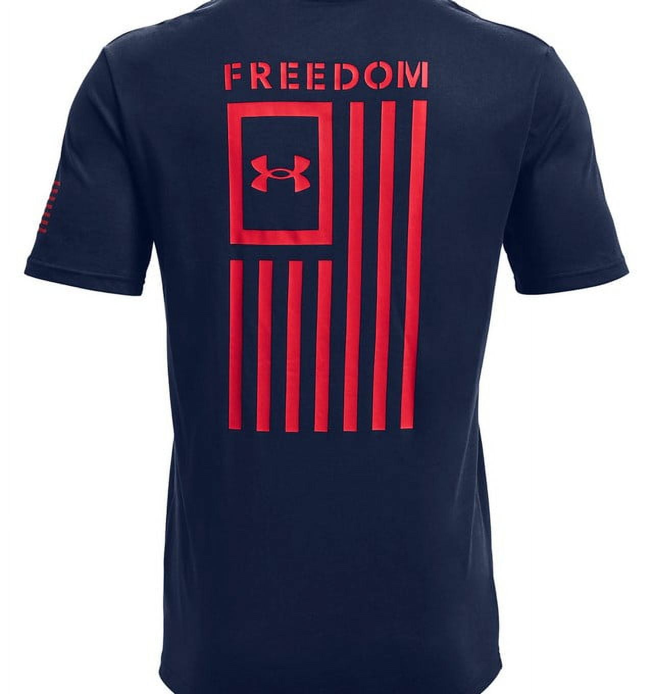 Under Armour Men's T-Shirt UA Freedom Flag Athletic Short Sleeve Tee  1370810, Marine Green / Black, M 